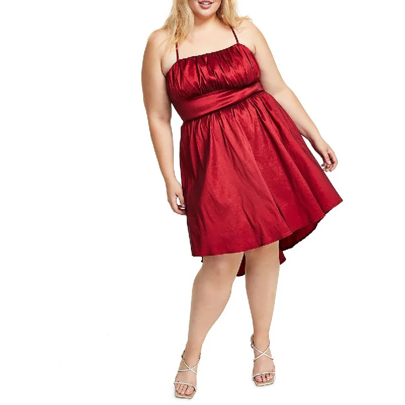 Amazing Deals B. Darlin Womens Plus Pleated Knee Fit & Flare Dress