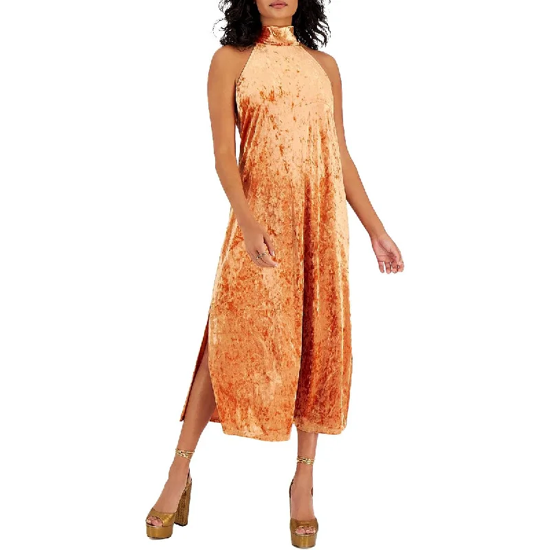 Shop and Save Bar III Womens Velvet Halter Halter Dress