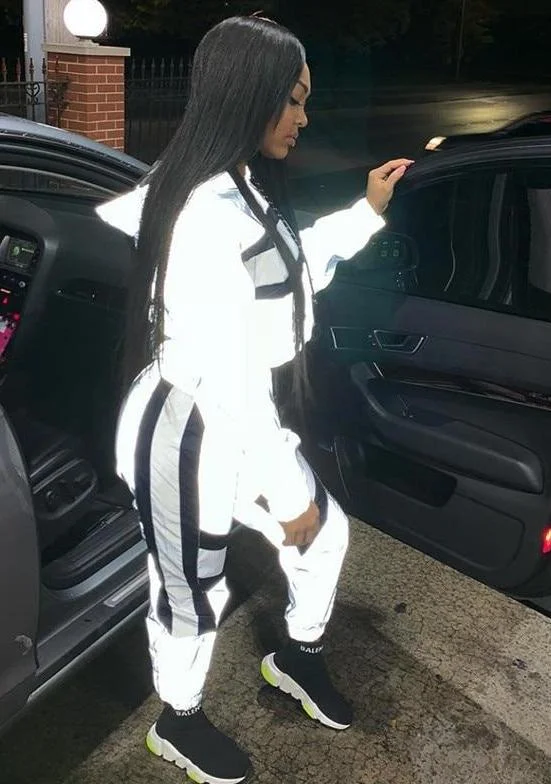 Buy Now Reflective Crop Hoodie Jumpsuit