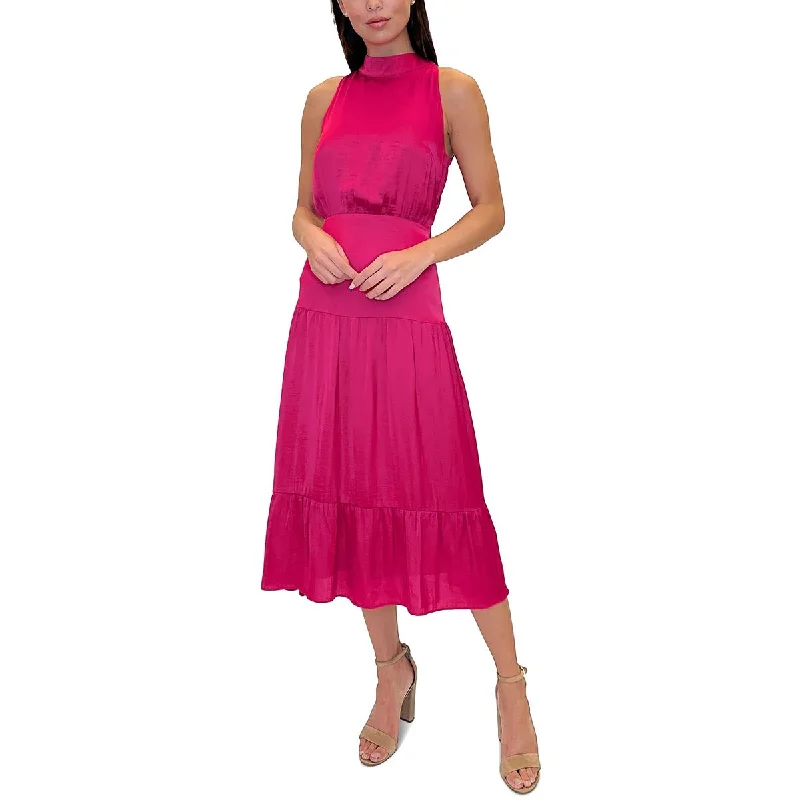 Markdowns Sam Edelman Womens Satin Below Knee Halter Dress