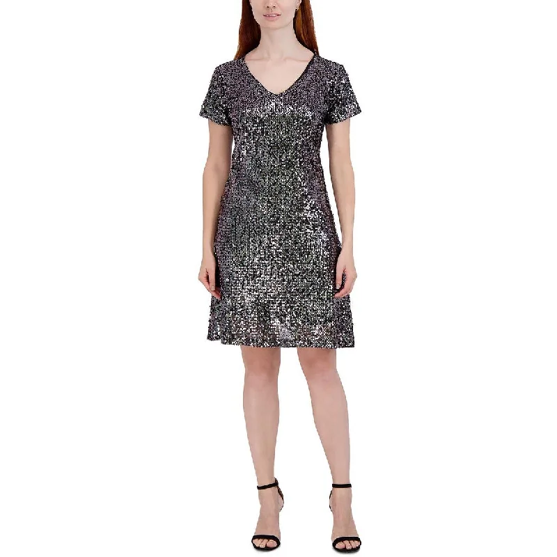 Friends and Family Sale Signature By Robbie Bee Womens Petites Sequined Knee Cocktail and Party Dress