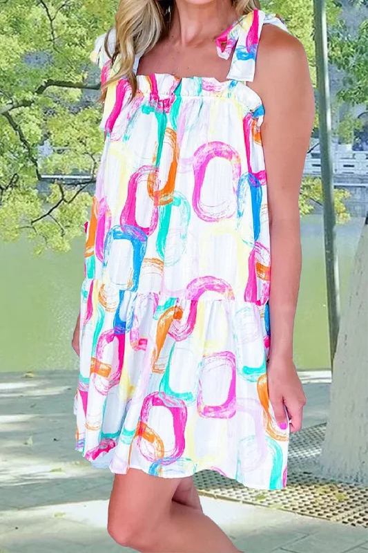 Stock Up and Save Tied Printed Sleeveless Mini Dress