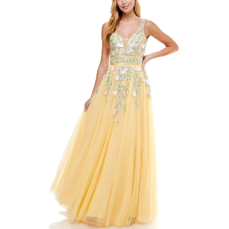 Price Drop Alert TLC Say Yes To The Prom Womens Juniors Mesh Padded Bust Evening Dress