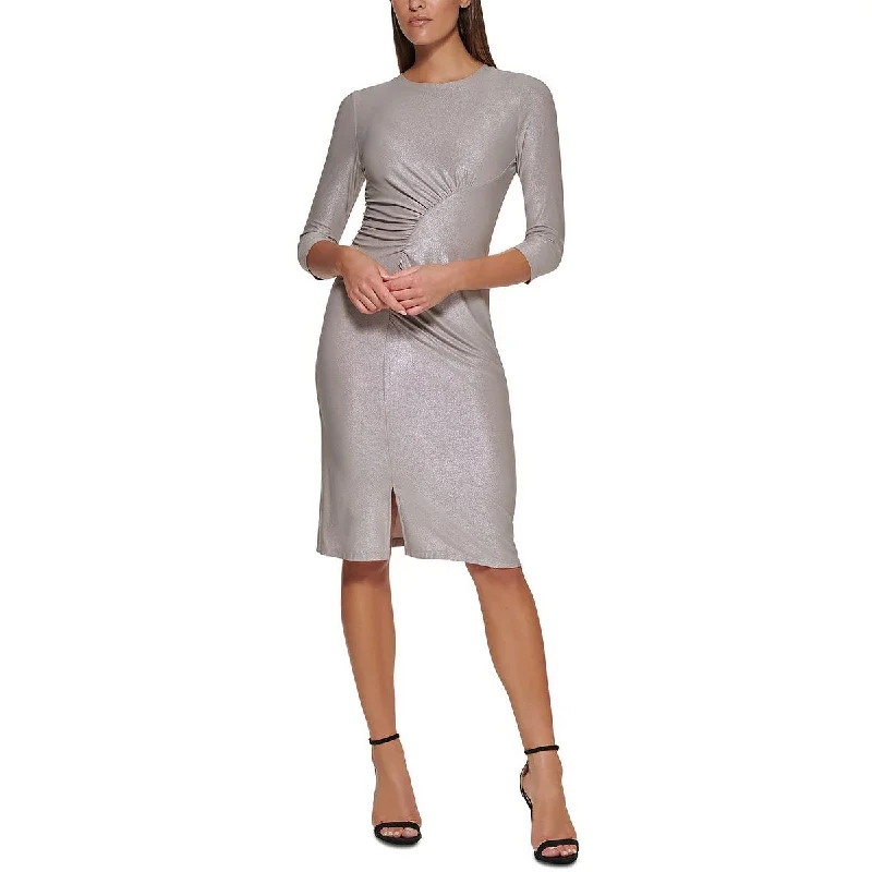 Huge Savings Tommy Hilfiger Womens Foil Midi Cocktail and Party Dress