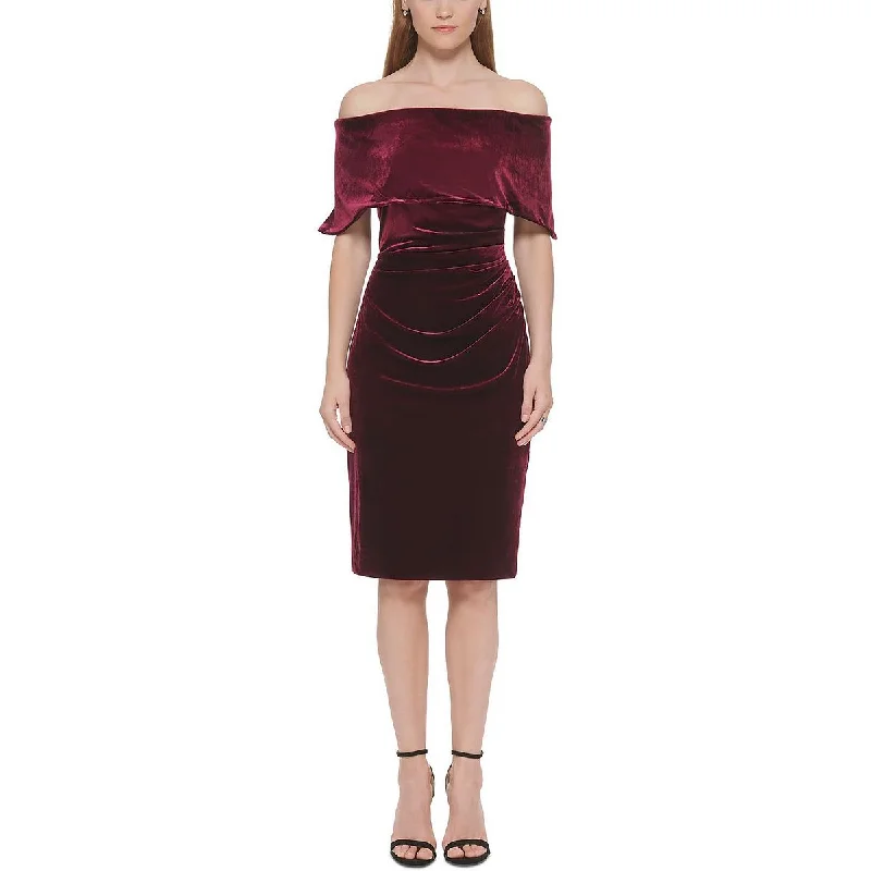 The Best Prices Vince Camuto Womens Velvet Mini Cocktail and Party Dress