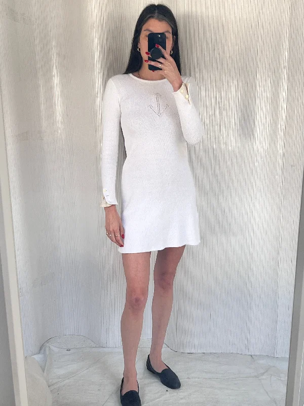 Weekend Special vintage 1960s cotton knit anchor mini dress