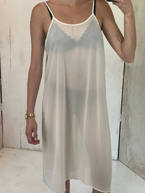 Big Discounts White Sheer Slip Dress