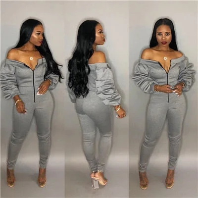 gray jumpsuit