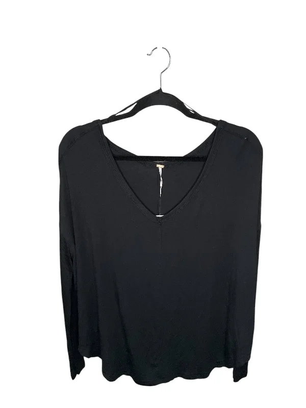 Last Chance Athletic Top Long Sleeve Collar By Free People In Black, Size: Xs