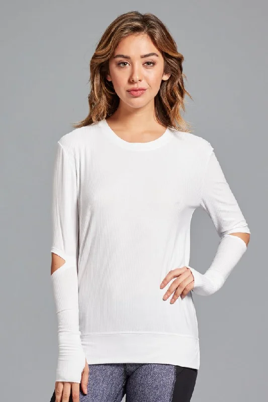 CHICHI Active Cassidy Ribbed Top - White