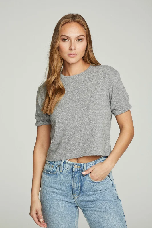 Cropped Crew Neck Short Sleeve Tee