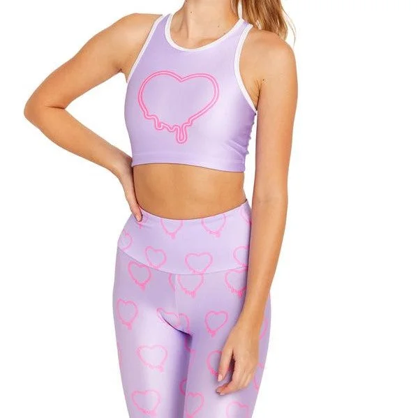 Special Price Purple Hearts Crop Top