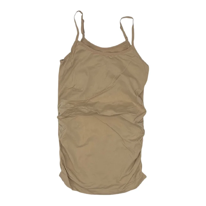 Price Blitz Mat Tank Top By A Glow In Tan, Size:M