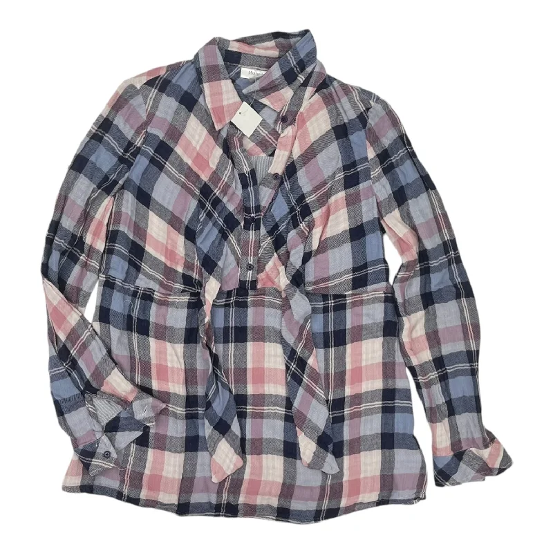 Get It Before It’s Gone Mat Top Ls By Motherhood In Blue & Pink, Size:S