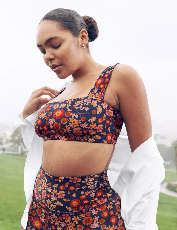 Super Deal Retro Press Floral SoftMark Squared Bra