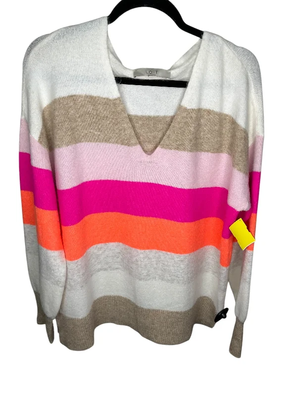 Major Savings Sweater By Loft In Striped Pattern, Size: L
