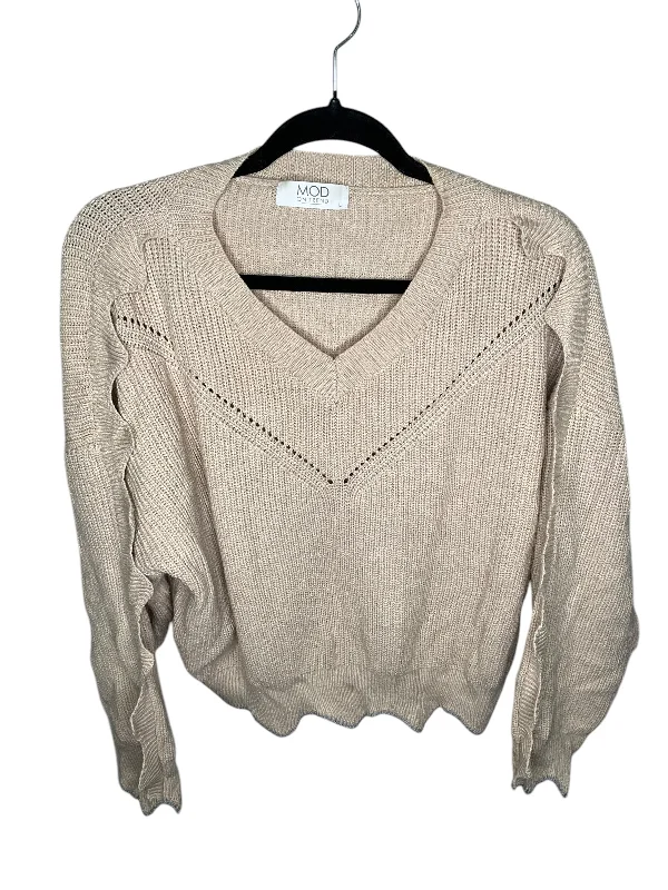 Season Finale Sale Sweater By Mod In Tan, Size: L