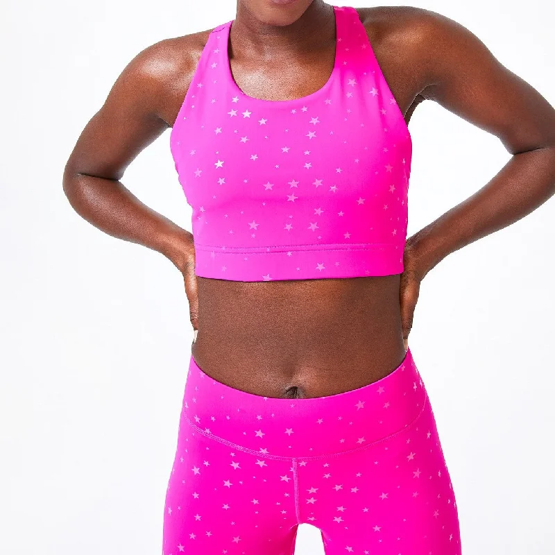 Hurry In Pink Mini Stars Sports Bra