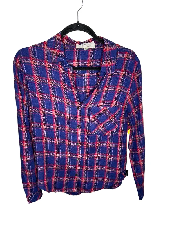 Stock Clearance Top Long Sleeve By Anthropologie In Blue & Red, Size: S