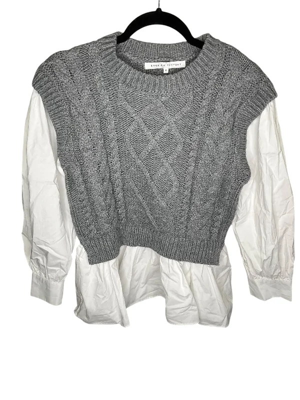 Exclusive Savings Top Long Sleeve By English Factory In Grey, Size: S