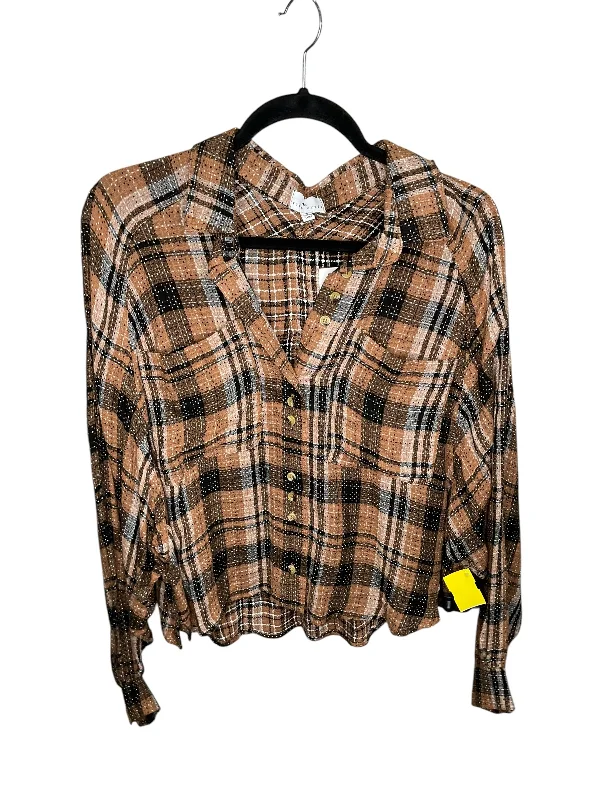 Buy Now Top Long Sleeve By True Craft In Brown, Size: Xl
