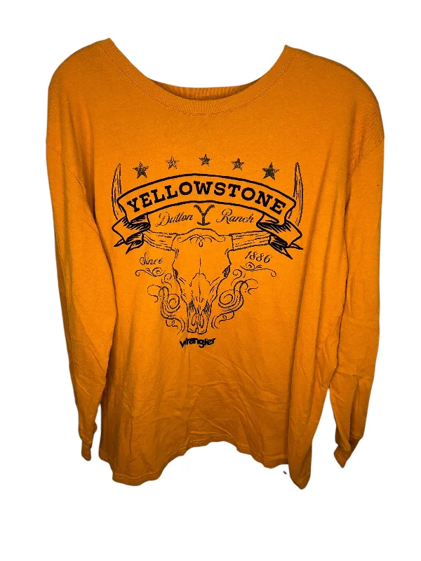 Exclusive Savings Top Long Sleeve By Wrangler In Orange, Size: L