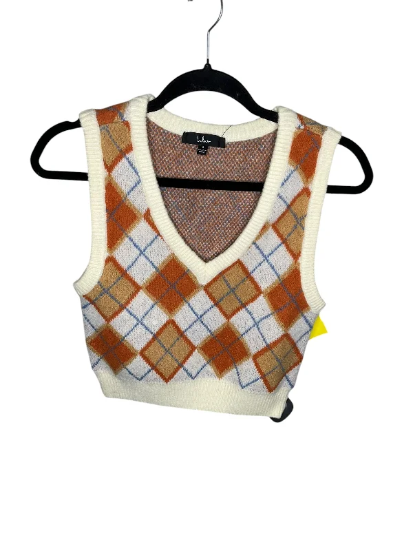 Deal Alert Vest Sweater By Lulus In Orange & Tan, Size: S