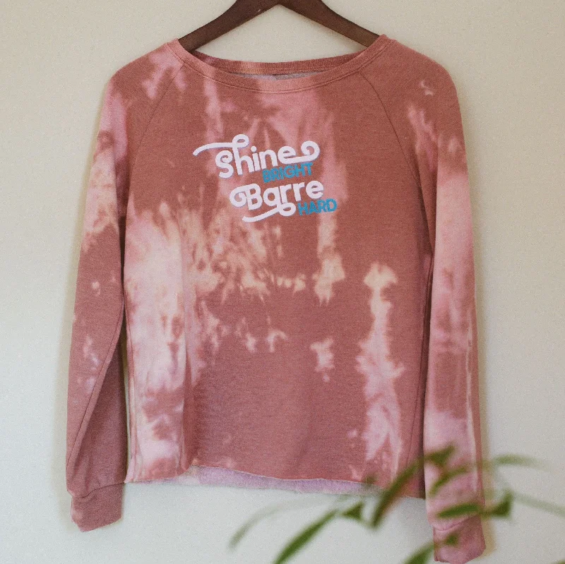 Closeout Shine Bright Barre Hard  - Raw Edge Sweatshirt - Dusty Rose