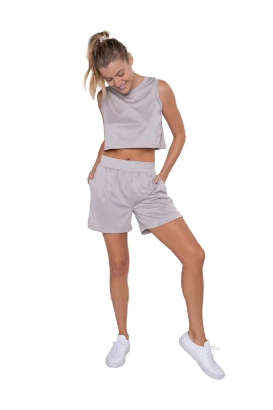 Flash Sale Mono B Micro-Perforated Active Shorts with Split Side Hem AP-B0384
