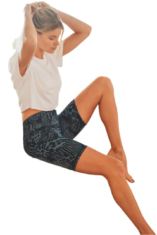 Limited Stock Mono B Textured Safari Jacquard High-Waisted Biker Shorts APH3164