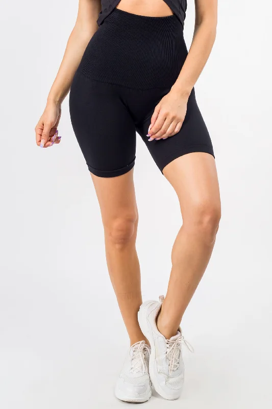 Exclusive Savings Tummy Control Compression Biker Shorts with French Terry Lining