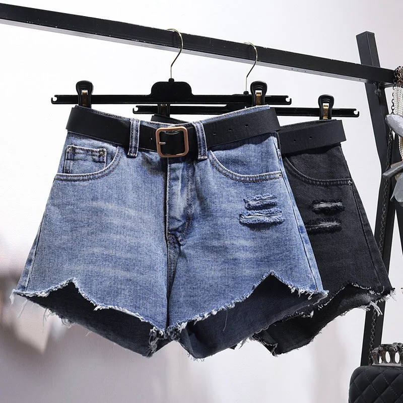 Midnight Madness Irregular Denim Shorts Women