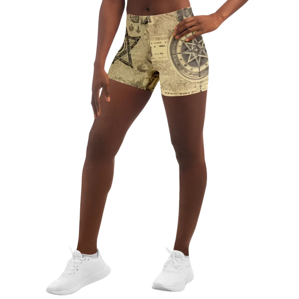 Sneak Peek Sale MYSTIC OCCULT YOGA SHORTS - EMBRACE SACRED SPIRITUALITY