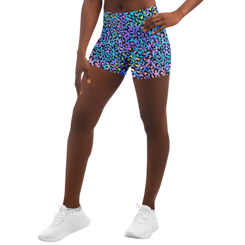 Bargain Blast NEON LEOPARD YOGA SHORTS FOR WOMEN – BEST YOGA SHORTS