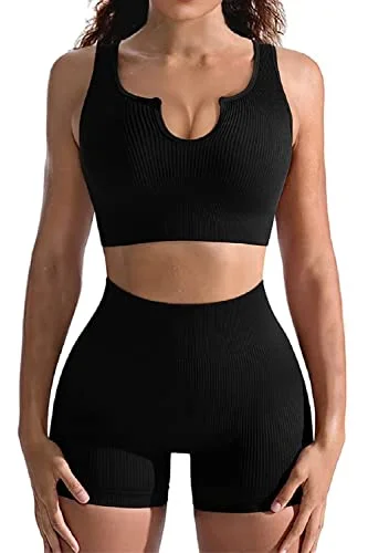 Time-Limited Offer niyokki Ribbed Seamless Booty Shorts Workout sets for Women Stretchy Sport Bra Yoga Leggings Matching Workout Set,black, S Time-Limited Offer niyokki Ribbed Seamless Booty Shorts Workout sets for Women Stretchy Sport Bra Yoga Leggings Matching Workout Set,black, S