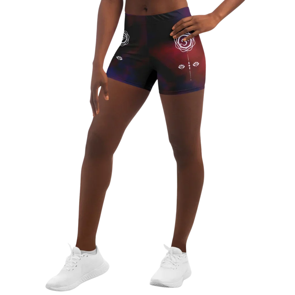 Deal Explosion OM CHAKRA YOGA SHORTS - VIBRANT TIE-DYE DESIGN