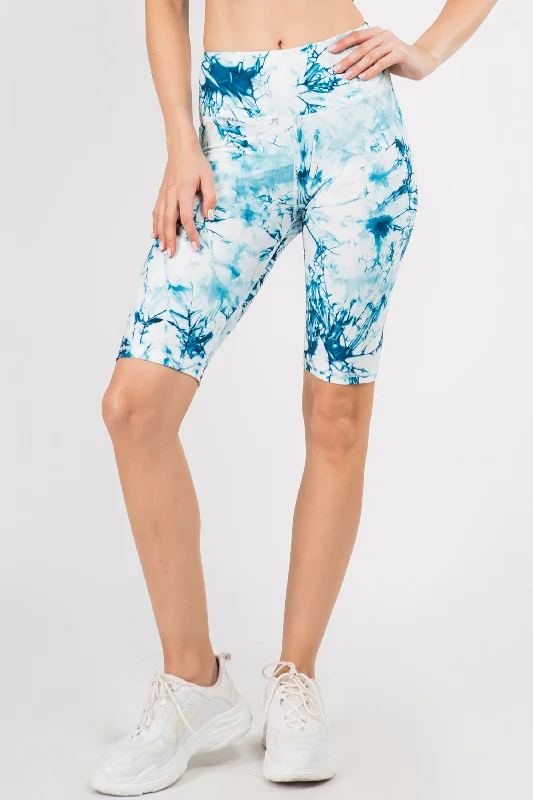 Deal Zone Wild and Free Active Tie-Dye Print Biker Shorts