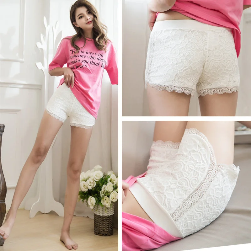 Online Only Women Shorts Lace Shorts Short Pants Lady Casual Black White Shorts
